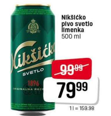 Nikšićko pivo svetlo limenka 500 ml