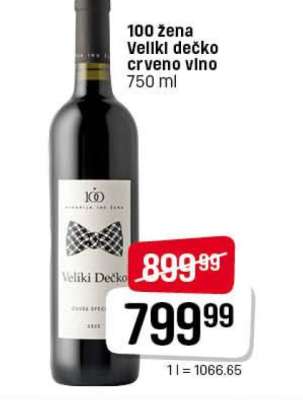 100 žena Veliki dečko crveno vino