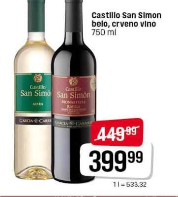 Castillo San Simon belo, crveno vino