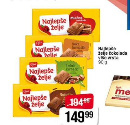 Najlepše želje čokolada više vrsta