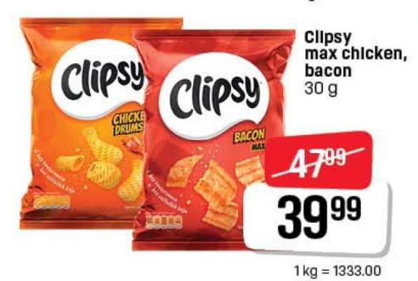 Clipsy max chicken, bacon 30 g