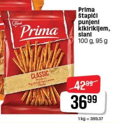 Prima štapići punjeni kikirikijem, slani