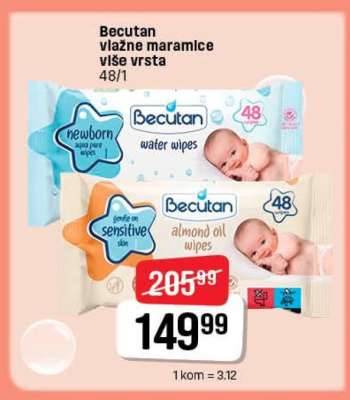 Becutan vlažne maramice