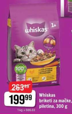 Whiskas briketi za mačke, piletina, 300 g