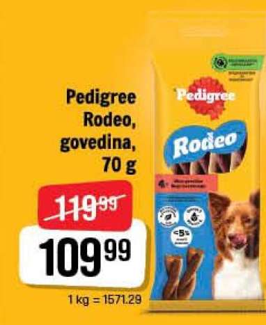 Pedigree Rodeo govedina 70 g