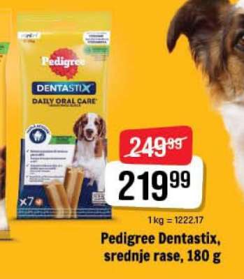 Pedigree Dentastix, srednje rase, 180 g