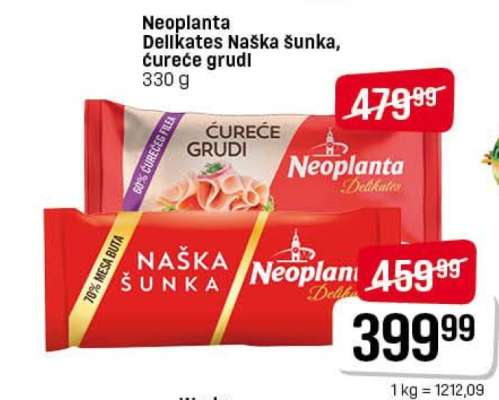 Neoplanta Delikates Naška šunka, ćureće grudi