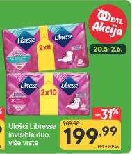Ulošci Libresse invisible duo, više vrsta