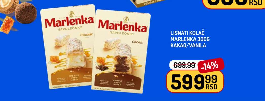Lisnati Kolač Marlenka 300g Kakao/Vanila