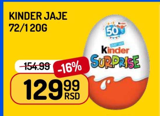 KINDER JAJE 72/120G