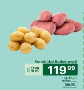 Krompir mladi 1kg (beli, crveni)