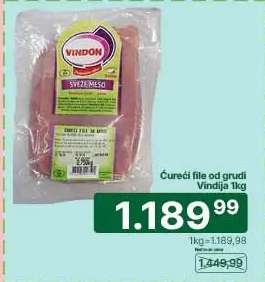 Ćureći file od grudi Vindija 1kg