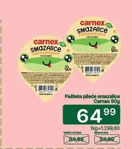 Pašteta pileća smazalica Carnex 50g