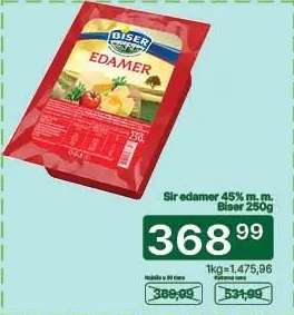 Sir edamer 45% m. m. Biser 250g