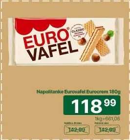 Napolitanke Eurovafel Eurocrem 180g