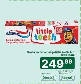 Pasta za zube dečija little teeth Aqf kids 50ml