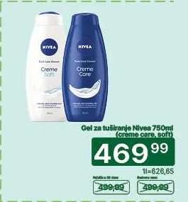 Gel za tuširanje Nivea 750ml (creme care, soft)