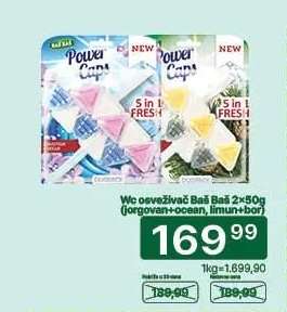 Wc osveživač Baš Baš 2×50g (jorgovan+ocean, limun+bor)
