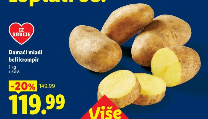 Domaći mladi beli krompir