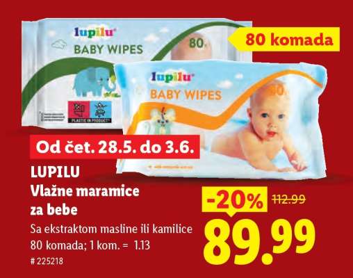 Lupilu Vlažne maramice za bebe