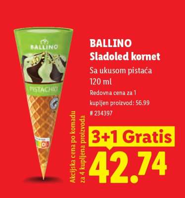 Ballino Sladoled kornet