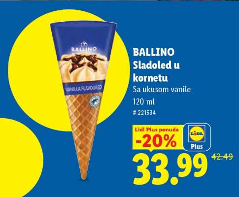Ballino Sladoled u kornetu