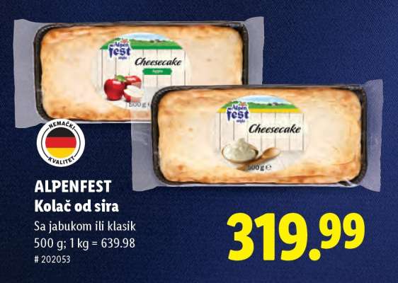 Alpenfest Kolač od sira