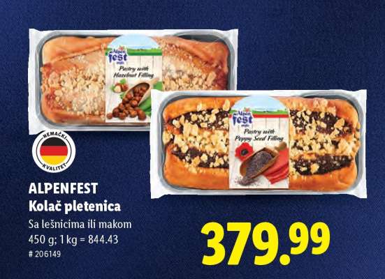 ALPENFEST Kolač pletenica