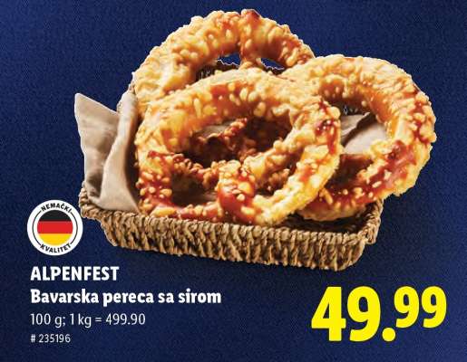 ALPENFEST Bavarska pereca sa sirom