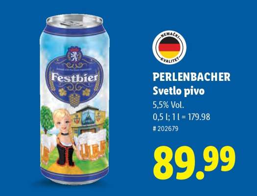 Perlenbacher Svetlo pivo