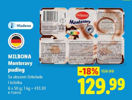 Milbona Monteravy puding