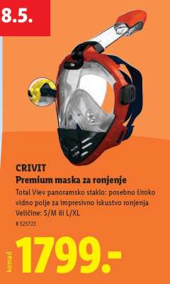 CRIVIT Premium maska za ronjenje