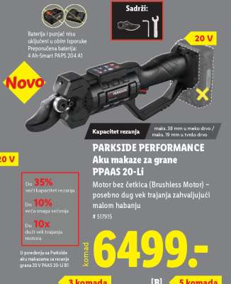 PARKSIDE PERFORMANCE Aku makaze za grane PPAAS 20-Li