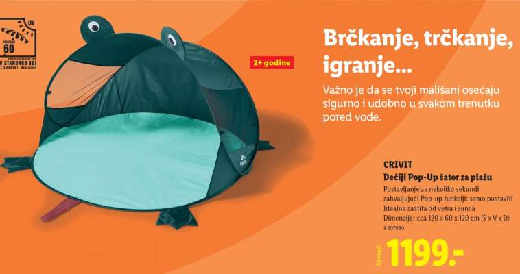 CRIVIT Dečiji Pop-Up šator za plažu