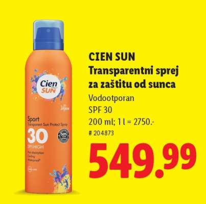 CIEN SUN Transparentni sprej za zaštitu od sunca