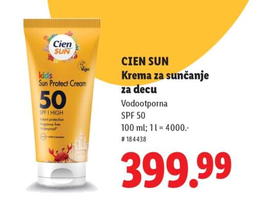 CIEN SUN Krema za sunčanje za decu