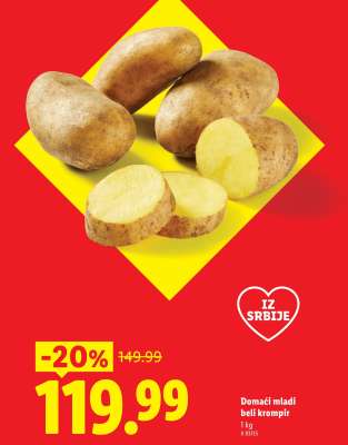 Domaći mladi beli krompir