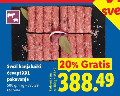 Sveži banjalučki ćevapi XXL pakovanje