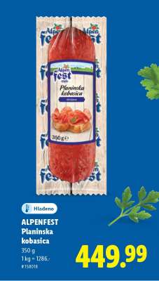Alpenfest Planinska kobasica