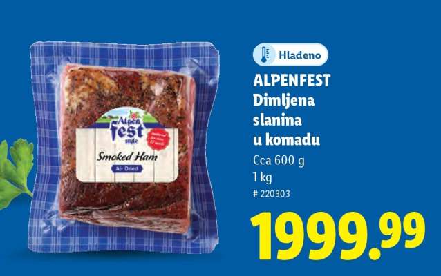 Alpenfest Dimljena slanina u komadu