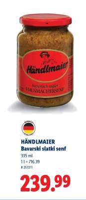 Händlmaier Bavarski slatki senf