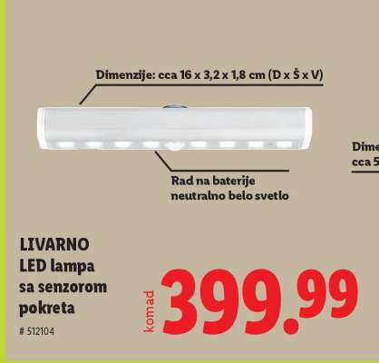 LIVARNO LED lampa sa senzorom pokreta