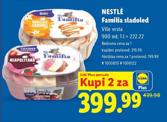Nestlé Familia sladoled