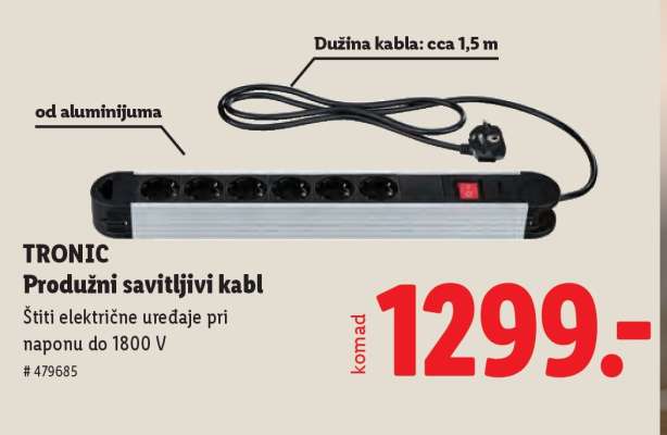 TRONIC Produžni savitljivi kabl