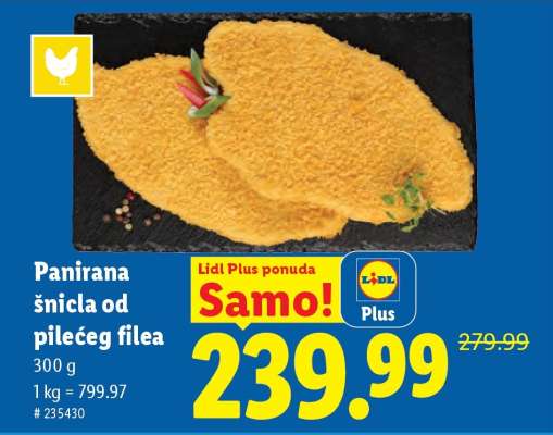 Panirana šnicla od pilećeg filea