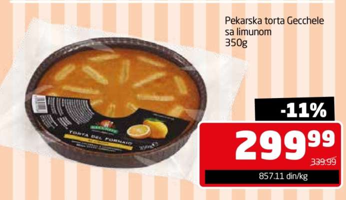 Pekarska torta Gecchele sa limunom 350g