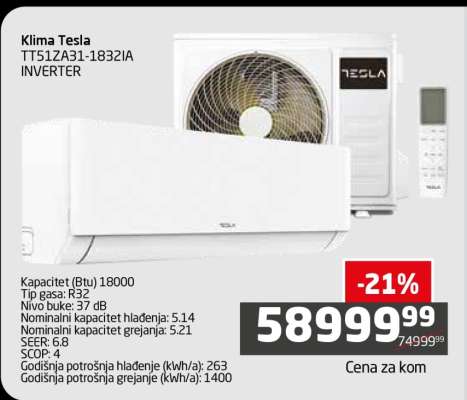 Klima Tesla TT51ZA31-1832IA INVERTER