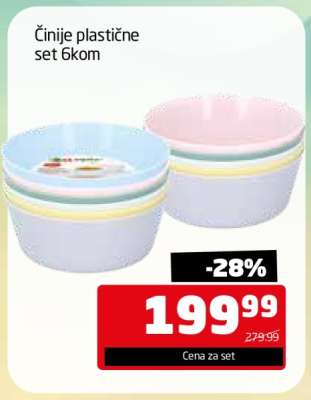 Činije plastične set 6kom