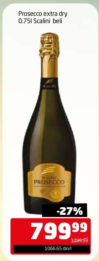 Prosecco extra dry 0.75l Scalini beli