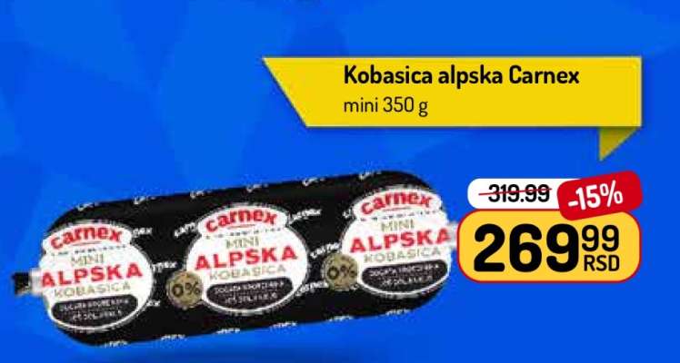 Kobasica alpska Carnex mini 350 g